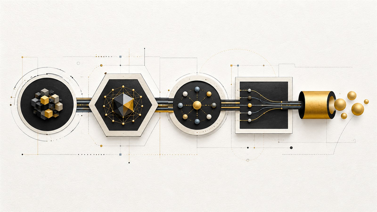 Editorial illustration of connected organic demand channels converging into a qualified pipeline